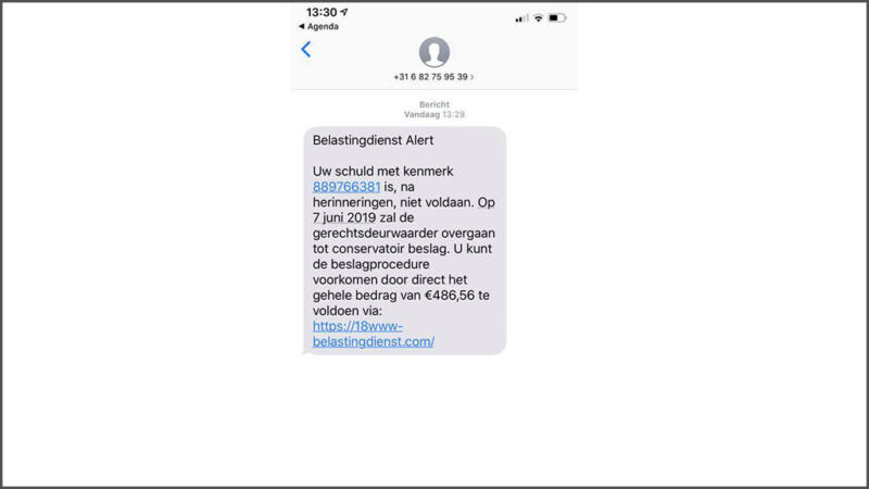 Zo zien de sms'jes eruit waar u niet op moet klikken - MAX Meldpunt
